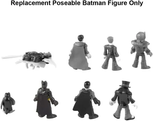 Miniatura 4 de Mattel Pieza de repuesto para Imaginext Deluxe Figure Pack Playset – GWX46 ~ Figura de Batman Poseable de Repuesto ~ Llevando Traje Negro y Capa