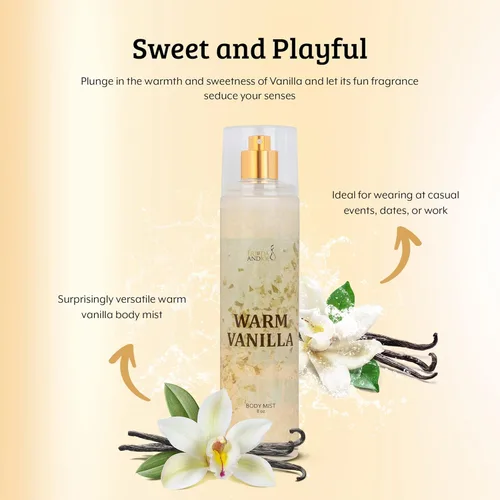 Miniatura 5 de Warm Vanilla Unisex, Perfume para Mujeres Fragancia Corporal Bruma y Aerosoles, Regalos Perfumados de Lujo Afrutados para Mujeres, Botella
