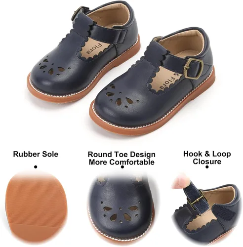 Miniatura 4 de Felix & Flora - Zapatos planos de vestir estilo Mary Jane para niña pequeña, zapatillas de ballet para niña, zapatos para fiestas y escuela