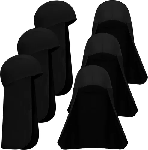 Miniatura 12 de Sintege 6 piezas de sombrero duro para protección solar con calavera, protector de cuello de secado rápido para mujeres y hombres Blanco
