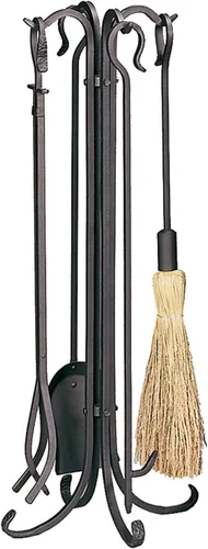 Miniatura 3 de UniFlame Juego de herramientas de chimenea rústica de bronce pesado de 5 piezas (F-1648)
