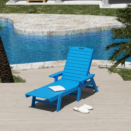 Miniatura 19 de WestinTrends Malibu Poly - Tumbona reclinable azul marino