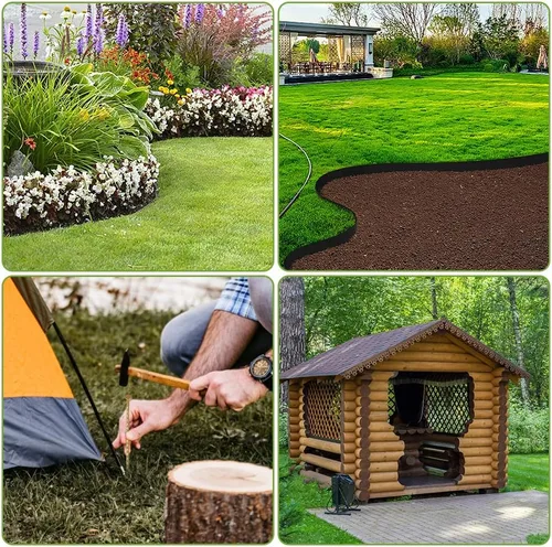 Miniatura 6 de Estacas de césped artificial galvanizadas, picos de paisaje en espiral de metal para bordes de pavimentación, 60 unidades, para exteriores, 11