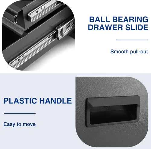 Miniatura 5 de WORKPRO Caja de herramientas de metal de 15 pulgadas con 2 cajones y 1 almacenamiento superior, caja de herramientas portátil resistente con asa