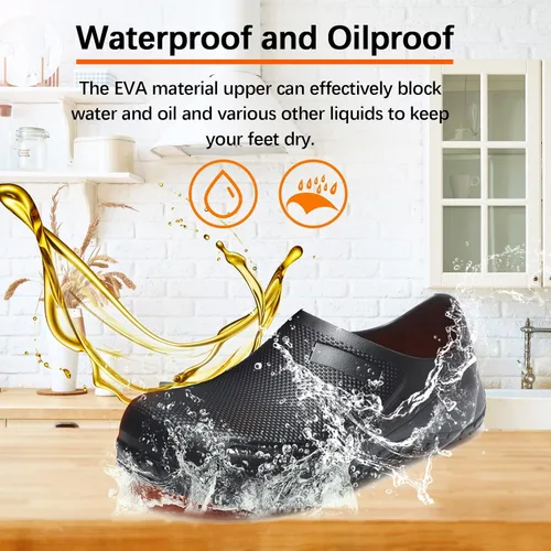 Miniatura 2 de Zapatos de chef para hombre, zapatos para cocina, zapatos de trabajo antideslizantes para mujer, zuecos cómodos para enfermera, zapatos de cocodrilo