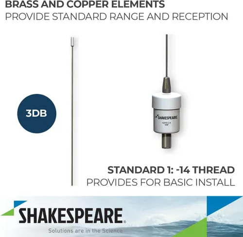 Miniatura 3 de Shakespeare 5215-C-X - Antena VHF de 3 pies, color blanco