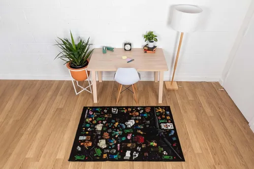 Miniatura 5 de Minecraft Mob - Alfombra de área estampada Tapete de interior, alfombras decorativas para sala de estar y dormitorio, decoración del hogar