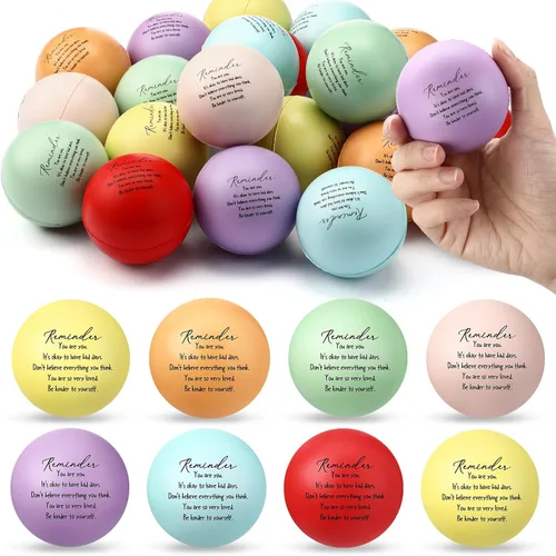 Leitee 21 bolas motivacionales para el estrés, regalo de salud mental, bolas inspiradoras para aliviar el estrés con citas de aliento para terapia