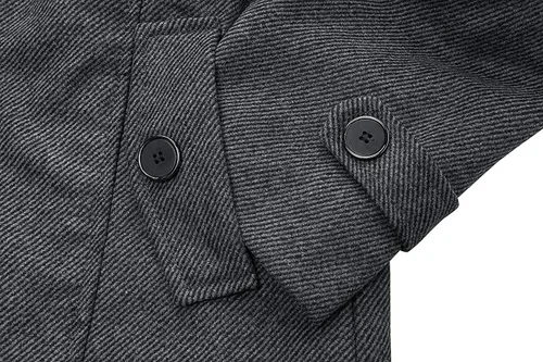 Miniatura 7 de Wantdo - Chaqueta cortavientos de cuello alto para hombre, mezcla de lana