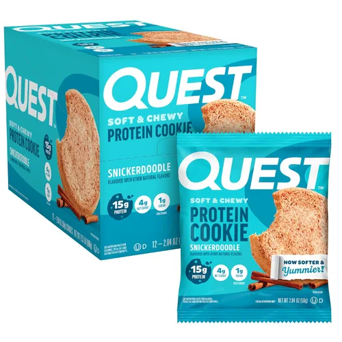 Miniatura 13 de Galleta de proteínas Quest Nutrition, aptas para la dieta Keto, rica en proteínas, baja en carbohidratos, sin soja.