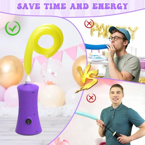 Miniatura 3 de 206 Balloon Pump Electric Air Pump for Long Balloon Inflator Blower for Foil Twisty Animal Balloons for Birthday Party Celebration Balloons Morado