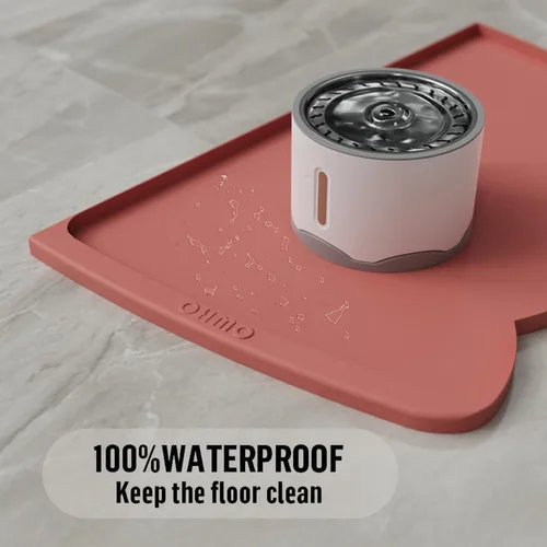 Miniatura 68 de OHMO - Tapete de silicona para alimentos para gatos, tapete de alimentación de mascotas para el piso, antideslizante e impermeable, bandeja de agua