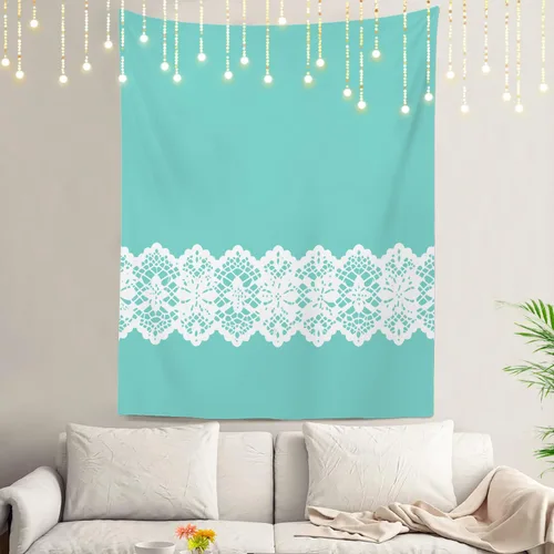 Miniatura 10 de Shrahala Tapiz de pared azul brillante, acuarela azul degradado para colgar en la pared, tapiz grande decorativo de fibra de poliéster, dobladillo