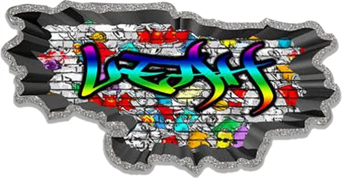 Miniatura 19 de Calcomanía de pared de graffiti con borde de hormigón profundo, calcomanía de vinilo personalizada (MYS107-S)