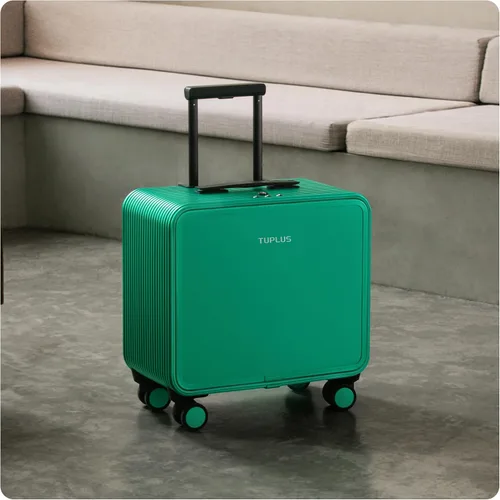 Miniatura 7 de TUPLUS QUICK Maleta rígida de aluminio con ruedas dobles giratorias, equipaje de mano de 16 pulgadas, silencioso, maleta con bloqueo TSA, Verde
