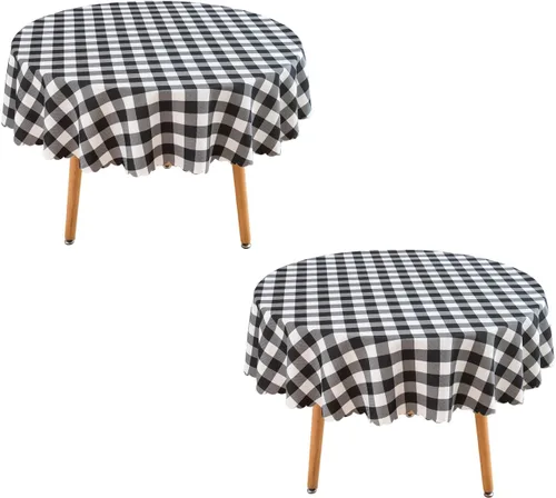 Miniatura 31 de MANGATA CASA Mantel de cuadros rosa para mesas cuadradas, mantel a cuadros, impermeable, para cocina y mesa, mantel de poliéster a cuadros sin Rosa