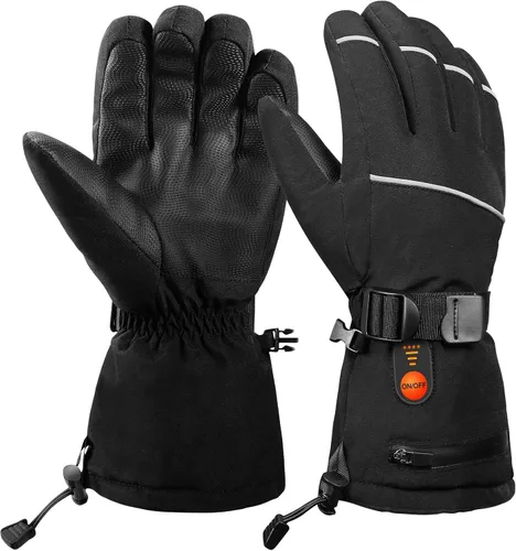 Miniatura 8 de Guantes térmicos eléctricos con pantalla táctil, guantes de calefacción de batería recargables de 7.4 V 2200 mAh para hombres y mujeres, 3 niveles