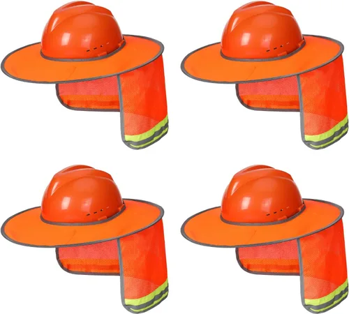 Miniatura 15 de UNCO - Casco de Sombrero Duro con Protector Solar, 1 Paquete, Amarillo, Visera Completa y Estándar de Malla Reflectante de Alta Visibilidad