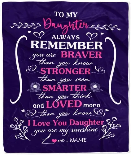Miniatura 20 de Manta personalizada con texto en inglés «To My Amazing Daughter from Mom Dad Lion Never Forget I Love You Daughter», manta de forro polar