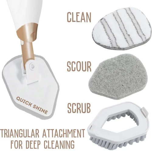 Miniatura 7 de Quick Shine Ultimate Gold Spray Mop Kit Kit todo en uno de 10 piezas con accesorios intercambiables No necesita baterías Sistema de limpieza