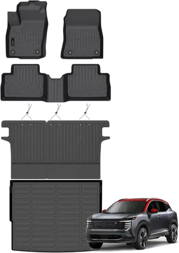 Miniatura 15 de Auxko All Weather Floor Mats Cargo Mat with Backrest Mat for Nissan Pathfinder 2022-2025 2026 TPE Liners Accessories Guard Odorless Anti-Slip Floor