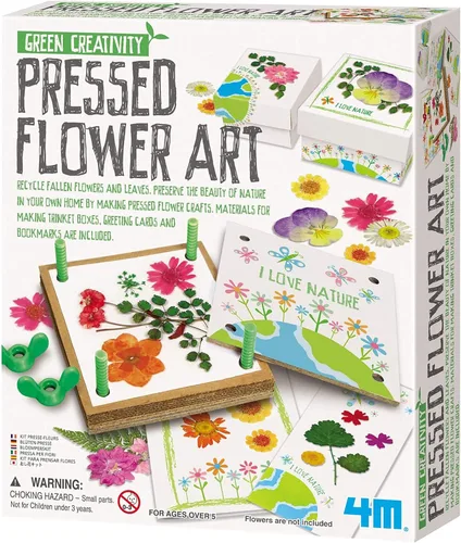 4M Green Creativity - Kit de arte de flores prensadas, reciclaje de flores, arte y manualidades, kit de bricolaje, para niños y niñas a partir de 5