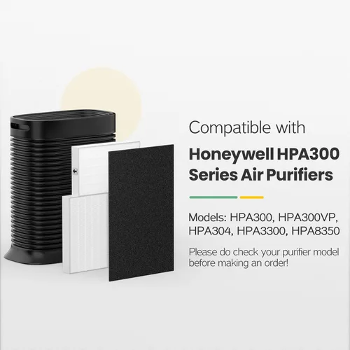 Miniatura 2 de Filtro de repuesto HPA300 compatible con purificador de aire HEPA Honeywell serie HPA300, HPA300, HPA304, HPA8350, HPA300VP, HPA3300b, HPA5300