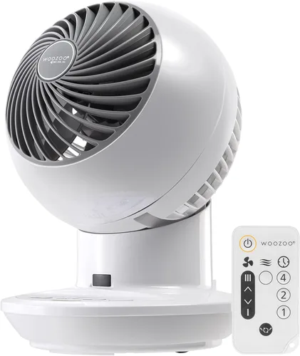 Miniatura 14 de IRIS USA - Ventilador WOOZOO de circulación oscilante de aire, estilo globo, compacto y personal con mando a distancia, 12 pulgadas, PCF-SC15