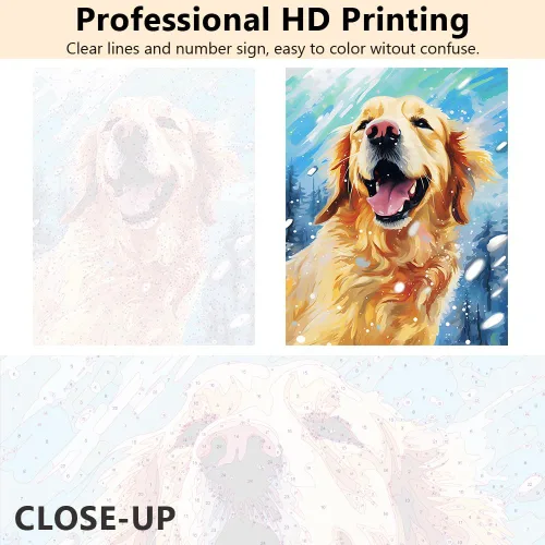 Miniatura 5 de TUMOVO Pintura por números para adultos, Golden Retriever, pintura por números, pintura acrílica DIY para adultos y niños, pintura por números niños