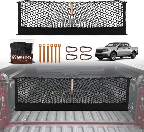 Muslogy para Maverick - Accesorios de Red de Malla de Carga Extensible, Organizador de Maletero, Red de Malla Elástica para Cama de Carga con