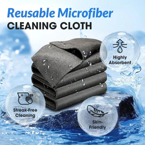 Miniatura 2 de Paño mágico multifuncional, paño de limpieza mágico grueso reutilizable, paño de limpieza de microfibra mágico sin rayas, adecuado para vidrio, 10