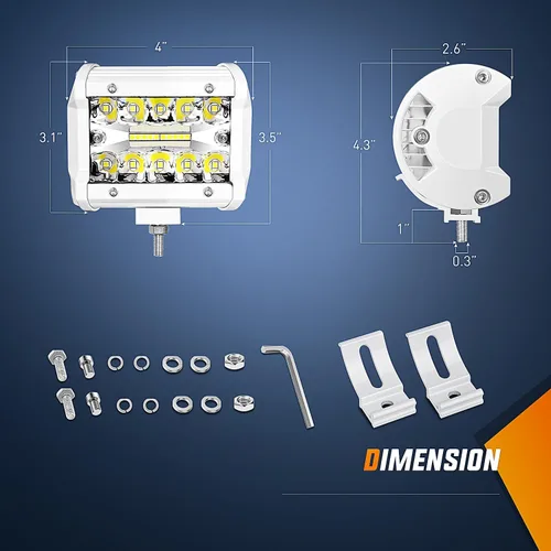 Miniatura 2 de Nilight - Luces LED marinas combinadas de punto de inundación de 4 pulgadas, 2 unidades, luces de navegación, iluminación de cubierta de pontón