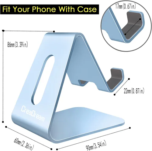 Miniatura 5 de CreaDream Soporte para teléfono celular, cuna, soporte, soporte de escritorio de aluminio compatible con Switch, todos los teléfonos inteligentes