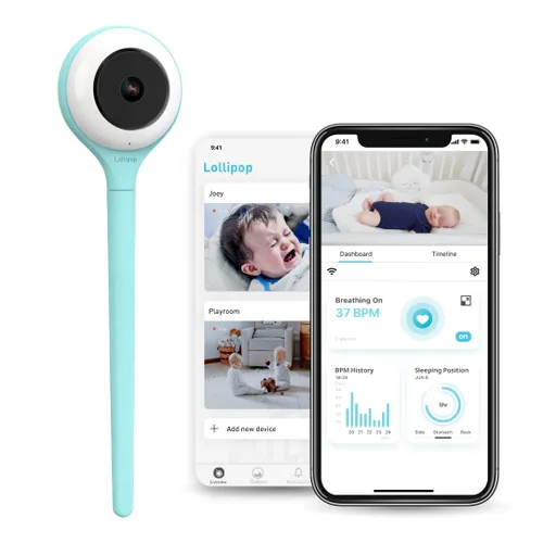 Miniatura 7 de Lollipop Monitor de bebé (algodón de azúcar) - Cámara inteligente Wi-Fi completa de detección real de llanto con plan adicional en la aplicación