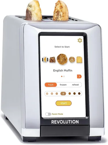 Revolution R180S Tostadora de pantalla táctil, tostadora inteligente de 2 rebanadas con tecnología patentada InstaGLO y modo Panini