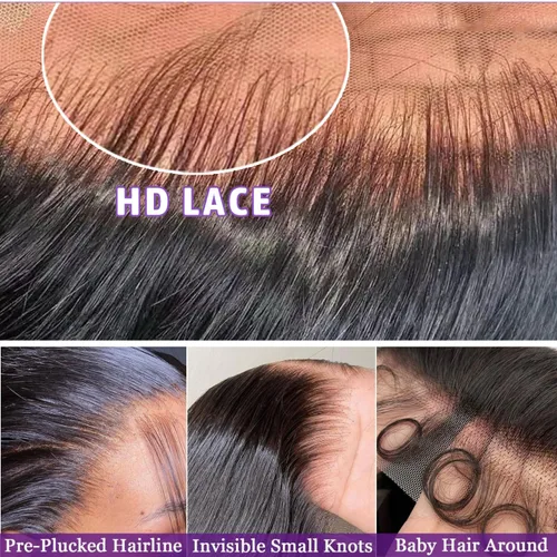 Miniatura 4 de Pelucas de encaje frontal NKTU de cabello humano 13x4 rectas HD con encaje transparente frontal para mujeres, pelucas de encaje frontal sin