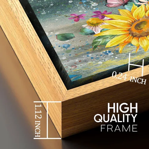 Miniatura 2 de NESS-BEZAL Lienzo decorativo para pared, diseño de girasoles con flores amarillas, pintura al óleo, decoración de pared para el hogar, dormitorio
