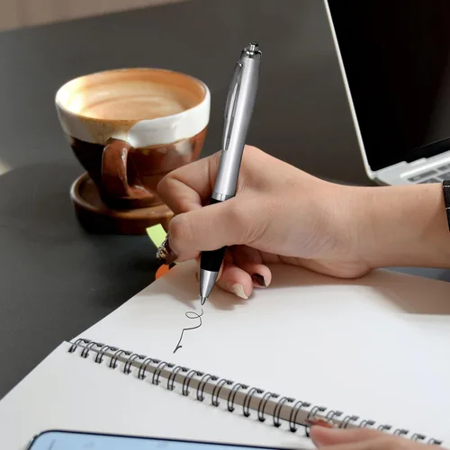 Miniatura 7 de DISCOUNT PROMOS - Bolígrafos personalizados con agarre de goma y tinta negra, paquete de 10 unidades, diseño ergonómico, ideal para oficina