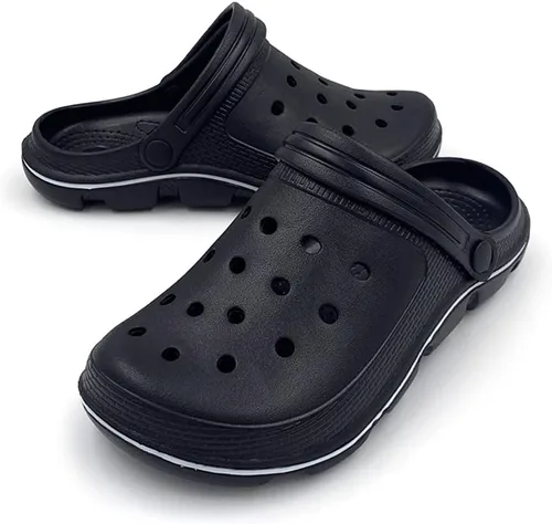 Miniatura 5 de Pantuflas unisex clásicas con forro de cuero estilo zuecos, AC1519