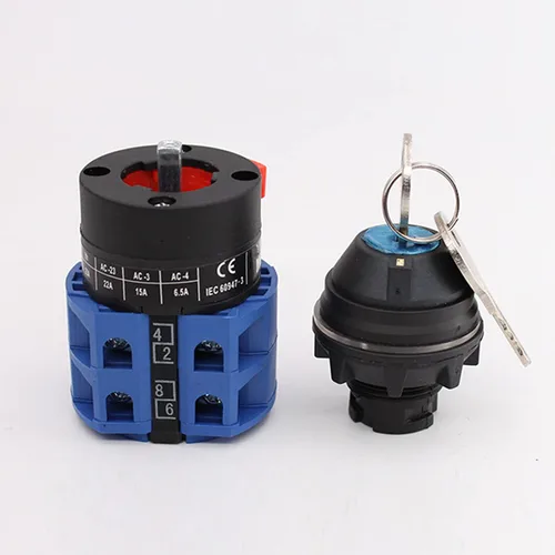 Miniatura 3 de Interruptor selector de cambio universal con llave, interruptor de transferencia de energía, LW26-25 C04/2CUY 380V 25A Motor, generadores de bomba