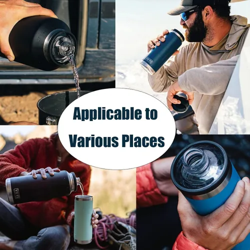 Miniatura 6 de TEYOUYI 2 bloqueadores de colador de hielo para YETI Rambler Bottle Chug Cap - Evita la penetración en cubos o hielo triturado durante una