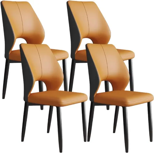 Miniatura 21 de YVYKFZD Simple Dining Chairs Set, PU Leather Kitchen Chairs, Armless Dining Room Chair with Metal Legs, Upholstered Living Room Chair, for Bedroom