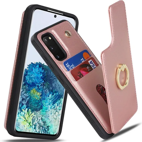 Miniatura 26 de Lipvina Funda para Samsung Galaxy A03s con tarjetero, Galaxy A03s Funda tipo cartera para mujer, tarjetero de crédito, soporte de anillo, fundas