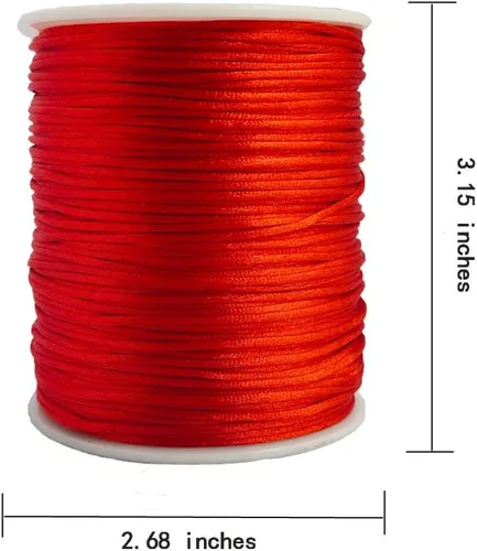 Miniatura 4 de 2.0 mm x 110 yardas de cordón de satén de nailon para abalorios, hilo trenzado para nudos chinos, rattail, macramé, pulseras, collares, fabricación