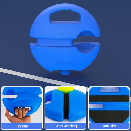 Miniatura 6 de CHEGIF - Pelota de rebote para entrenamiento de tenis, equipo de entrenamiento individual, kit de rebote de tenis portátil, 2 pelotas de cuerda