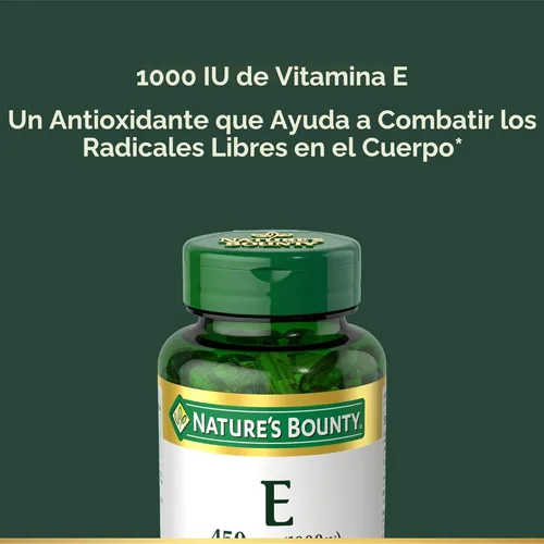Miniatura 3 de Nature's Bounty Cápsulas blandas de vitamina E de 1000 UI, apoya la salud antioxidante y el sistema inmunológico, 1 porción por día, sin gluten, 60