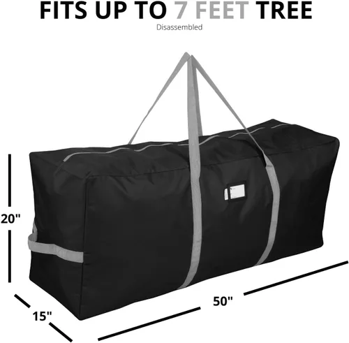 Miniatura 2 de Bolsa de almacenamiento para árbol de Navidad que se adapta hasta a 2 m Árbol navideño desmontado de 50 x 15 x 20 pulgadas, contenedor, caja