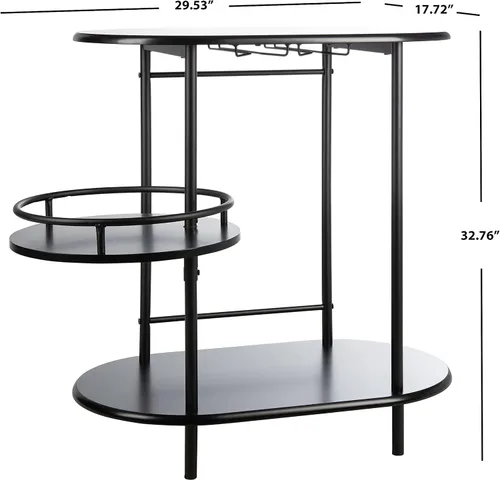 Miniatura 5 de SAFAVIEH Home Collection Iva - Mesa giratoria de 3 niveles, color negro mate