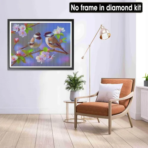 Miniatura 2 de LOMSIOY Kits de arte de diamantes 5D para adultos, kits de pintura de diamantes de aves para principiantes, arte de diamantes de flores
