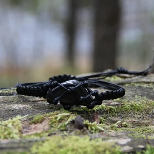 Miniatura 7 de Karelian Heritage Shungite Stone Adjustable Bracelet Natural Black Macrame Hand-Made Jewelry Protective Powerful Mineral Shield Spiritual Healing